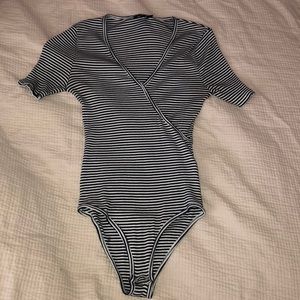 Black & white stripped bodysuit